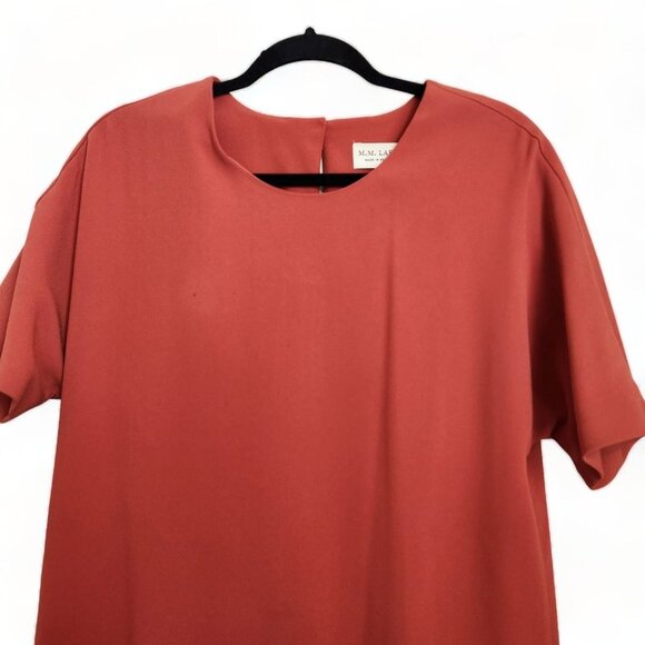 MM LaFleur Sheath Silvia Dress Women size M Orange brown brick Pockets - Picture 3 of 16